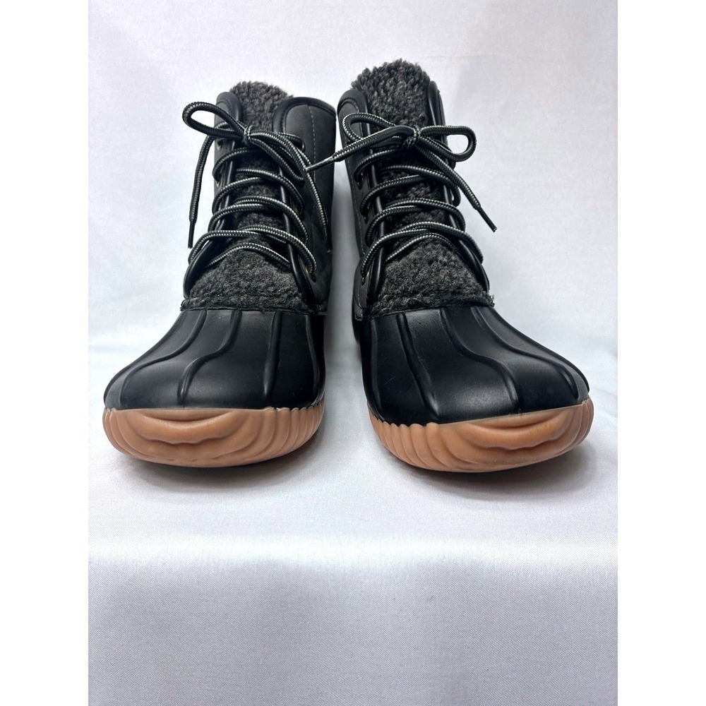 Simply Southern Duck Boots Womens 10 Black Gray Plaid Lined Excellent Condition - Picture 4 of 7